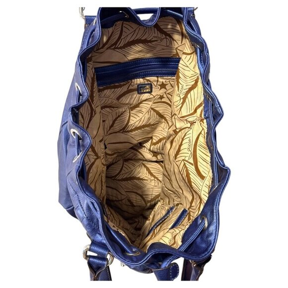 GUESS Blue Shoulder Bag Patent Leather Large size EUC - Picture 6 of 8